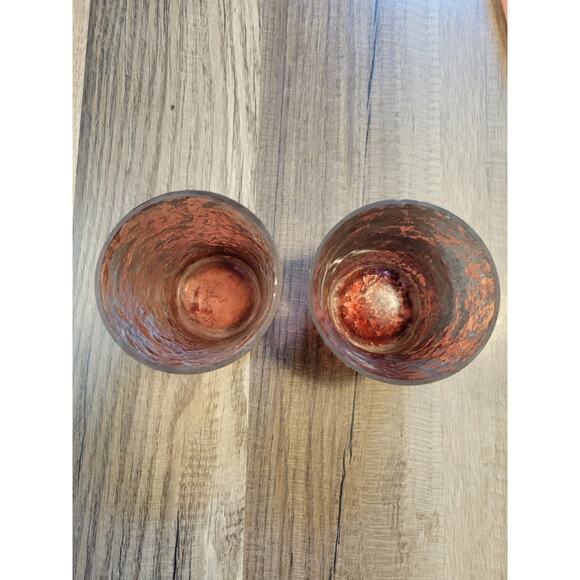 Red Glass 3" Candle Holders Set of 2 - Picture 3 of 6
